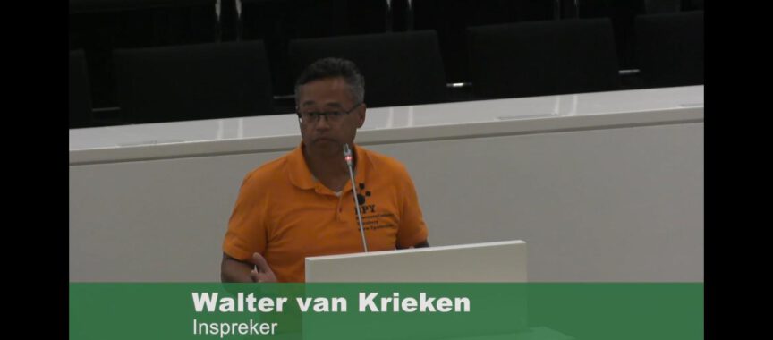 Walter van Krieken als inspreker bij de gemeenteraad